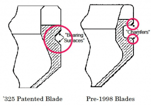 Bettcher Patented Blade versus Prior Art Blade